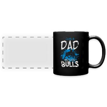 Aktie Papa Bulle - Panorama-Tasse farbig - Schwarz - Vorne