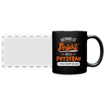 Femme de ménage - Mug panoramique uni - noir - Devant