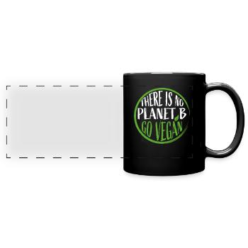 Vegan Environmental Protection - Full Colour Panoramic Mug - black - Front