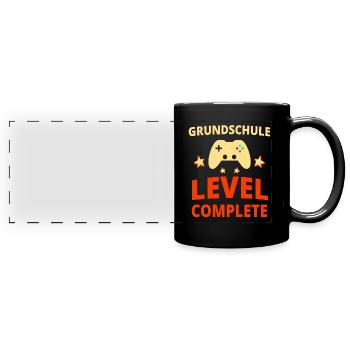 Grundschule Abschluss Geschenk - Panorama-Tasse farbig - Schwarz - Vorne