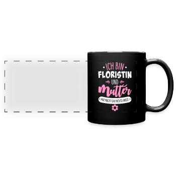 Floristin Mutter - Panorama-Tasse farbig - Schwarz - Vorne