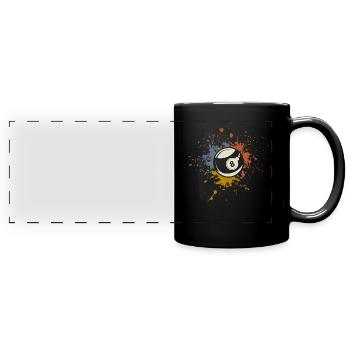 Billard - Panorama-Tasse farbig - Schwarz - Vorne