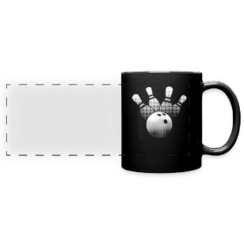 Bowling - Panorama-Tasse farbig - Schwarz - Vorne