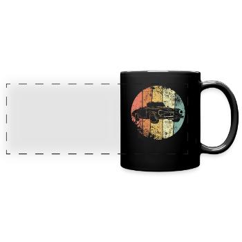Voitures anciennes - Mug panoramique uni - noir - Devant