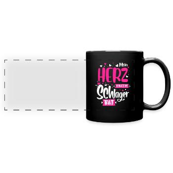 Schlager music heart - Full Colour Panoramic Mug - black - Front
