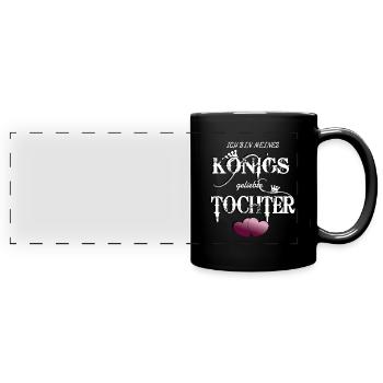 Geliebte Tochter - Panorama-Tasse farbig - Schwarz - Vorne