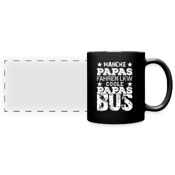 COOLE PAPAS FAHREN BUS - Panorama-Tasse farbig - Schwarz - Vorne