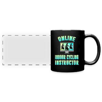 Online Indoor Cycling Instructor - Full Colour Panoramic Mug - black - Front