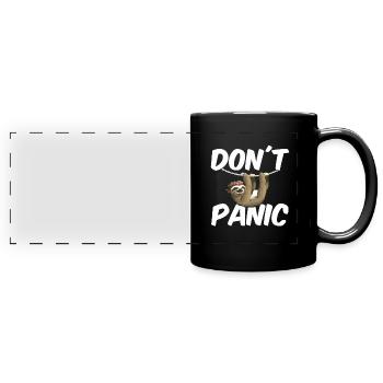 Paresseux Don’Panic - Mug panoramique uni - noir - Devant