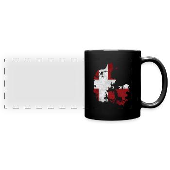 Denmark - border in national flag - Full Colour Panoramic Mug - black - Front