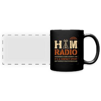 Amateurfunk-Amateurfunker - Panorama-Tasse farbig - Schwarz - Vorne