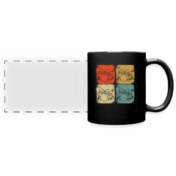 Retro drums design illustration Drummer - Full Colour Panoramic Mug - black - Front
