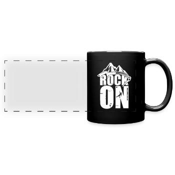 Rock On Mountain Climbing Boulder Kletterer - Panorama-Tasse farbig - Schwarz - Vorne