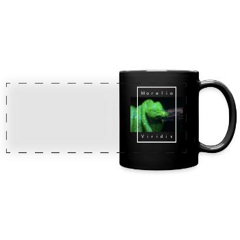 Morelia Viridis Snake Keeper Green Tree Python - Full Colour Panoramic Mug - black - Front