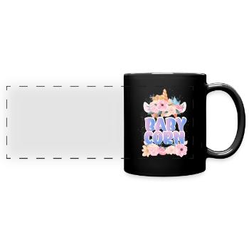 | de maïs pour bébé Mignon | Licorne Chemise Licorne | Fille - Mug panoramique uni - noir - Devant