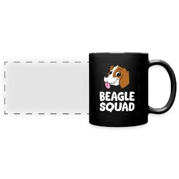 Beagle - Beagle Squad - Panorama-Tasse farbig - Schwarz - Vorne