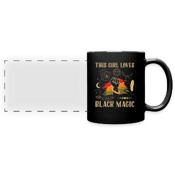 This girl loves to celebrate the black magic - Full Colour Panoramic Mug - black - Front