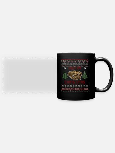 Burmesische Python Weihnachten - Panorama-Tasse farbig - Schwarz