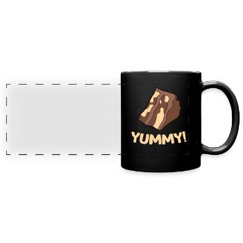 Marmorkuchen - Yummy! - Panorama-Tasse farbig - Schwarz - Vorne