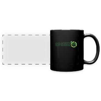 Go Green Protection de l’environnement Nature Planète Terre - Mug panoramique uni - noir - Devant