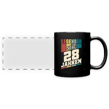28. Geburtstag Legendär Seit 28 Jahren Legende 28 - Panorama-Tasse farbig - Schwarz - Vorne