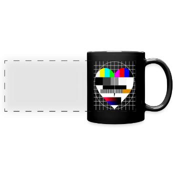Test Image Coeur I Love 90s Party Love 80s - Mug panoramique uni - noir - Devant