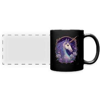 Gothic Unicorn Magic Pony Horse Enchanting - Full Colour Panoramic Mug - black - Front