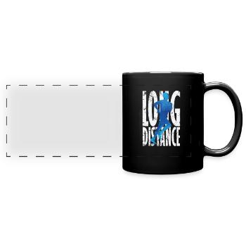 Course de fond - Mug panoramique uni - noir - Devant