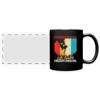 Freeclimbing Kletterer Bouldern Klettern - Panorama-Tasse farbig - Schwarz - Vorne