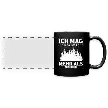 Waldliebhaber Förster Waldspaziergang Natur Baum - Panorama-Tasse farbig - Schwarz - Vorne