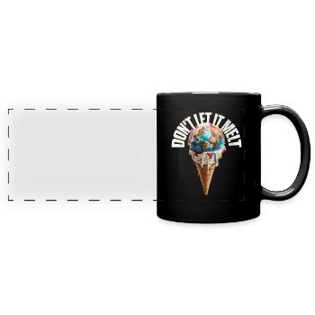 Fonte de la terre dans le cornet de crème glacée Ne le laissez pas fondre - Mug panoramique uni - noir - Devant