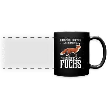 Fuchs Spruch Fuchs Füchse Fuchsliebhaber - Panorama-Tasse farbig - Schwarz - Vorne