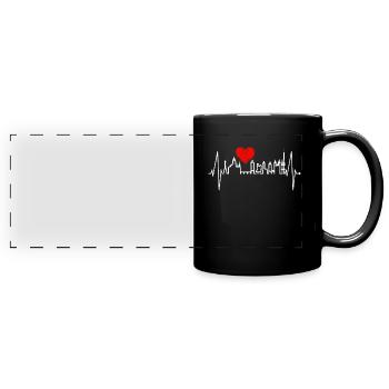 Prag Skyline Herzschlag Tschechien Herz Love Praha - Panorama-Tasse farbig - Schwarz - Vorne