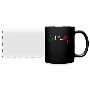 Florenz Skyline Italien Herzschlag I Love Firenze - Panorama-Tasse farbig - Schwarz - Vorne