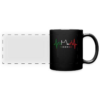 Florenz Skyline Italien Herzschlag I Love Firenze - Panorama-Tasse farbig - Schwarz - Vorne