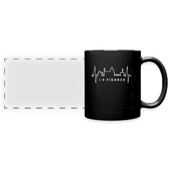Florenz Skyline Italien Herzschlag I Love Firenze - Panorama-Tasse farbig - Schwarz - Vorne
