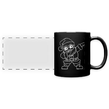 Santa Claus Weihnachtsmann simpel xmas - Panorama-Tasse farbig - Schwarz - Vorne