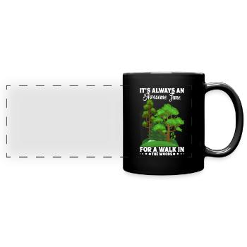 Amoureux de la nature, amoureux des arbres, alpiniste, randonneur en forêt - Mug panoramique uni - noir - Devant