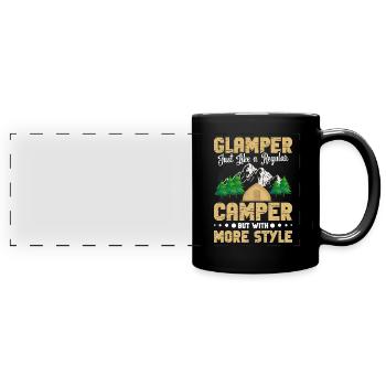 Glamper Gear Mountains Randonnée et camping Glamping - Mug panoramique uni - noir - Devant