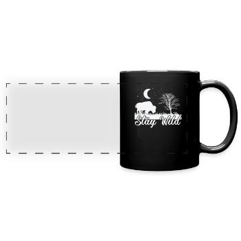 Stay Wild Bison Tier - Panorama-Tasse farbig - Schwarz - Vorne
