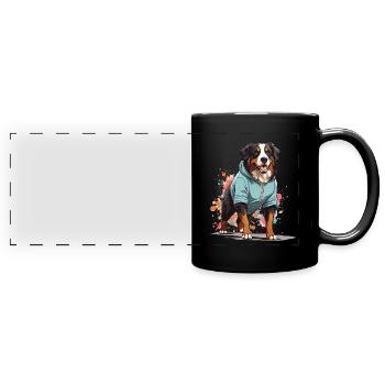 Border Collie Streetwear Jogging Style Esthétique - Mug panoramique uni - noir - Devant