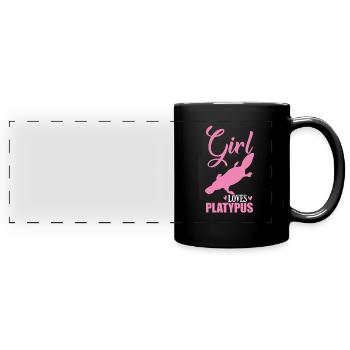 Girl loves Platypus Schnabeltier - Full Colour Panoramic Mug - black - Front