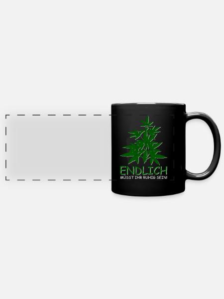 Cannabis Legal - Panorama-Tasse farbig - Schwarz