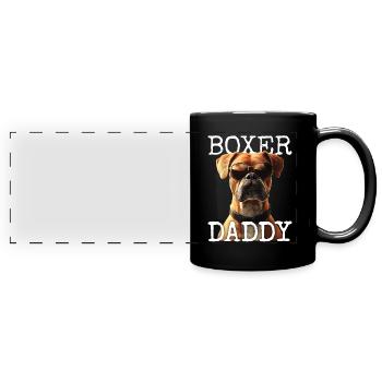 Allemand Boxer Papa Chien Papa Fête des Pères Boxer Papa - Mug panoramique uni - noir - Devant