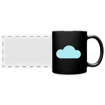 Clouds design blue like Skype - Full Colour Panoramic Mug - black - Front