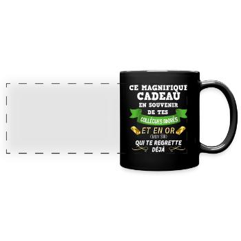 Humour Collègue Départ En Retraite - Mug panoramique uni - noir - Devant