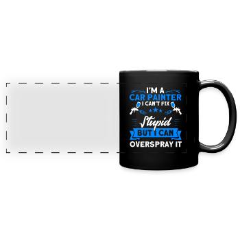 Fahrzeuglackierer Dummheit Übersprühen Geschenk - Panorama-Tasse farbig - Schwarz - Vorne