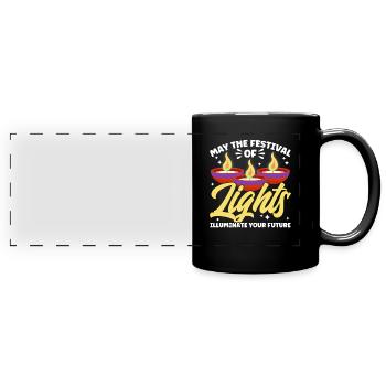 Diwali Hindus Sikh Festival of Lights Gift - Full Colour Panoramic Mug - black - Front