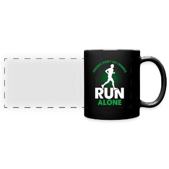 Running Jogger Runner Cadeau - Mug panoramique uni - noir - Devant