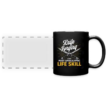 Knife Making Blacksmith Knife Collector Gift - Full Colour Panoramic Mug - black - Front